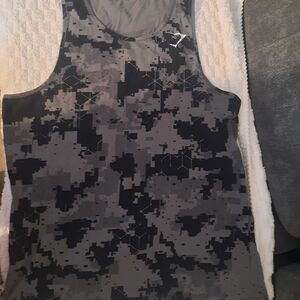 Gymshark Black and Gray Camo Tank Top